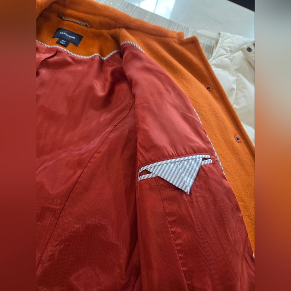 Land's End Pumpkin Long Wool Coat - Picture 4 of 5